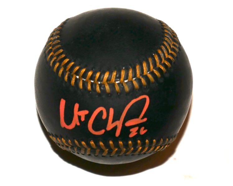 Matt Chapman San Francisco Giants Signed Rawlings OML Black Leather Baseball - Beckett Witnessed