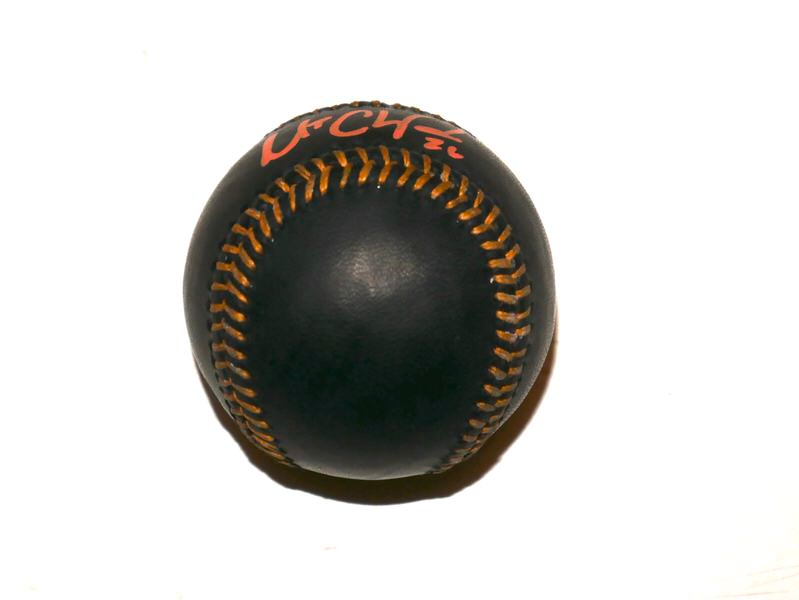 Matt Chapman San Francisco Giants Signed Rawlings OML Black Leather Baseball - Beckett Witnessed