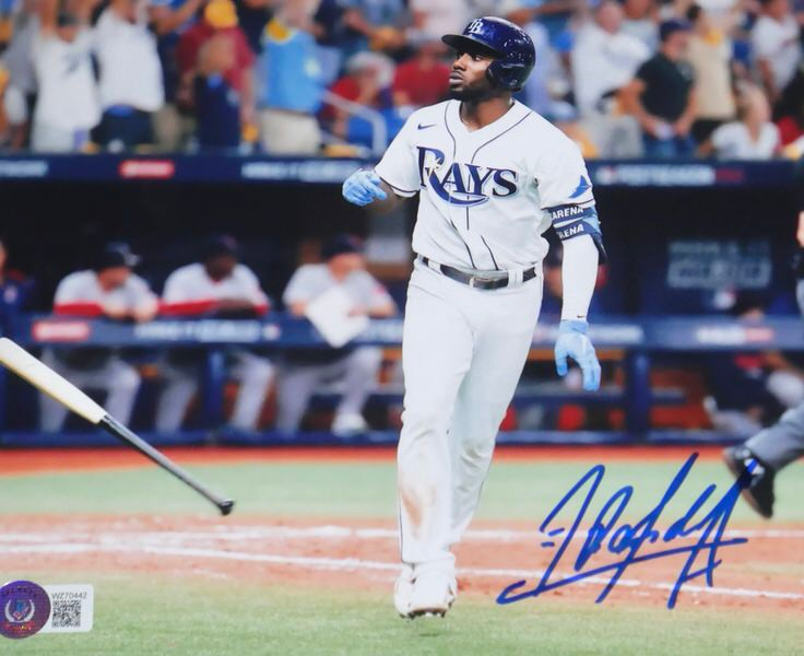 Randy Arozarena Tampa Bay Rays Signed Bat Flip 8 x 10 Photo - Beckett Witnessed
