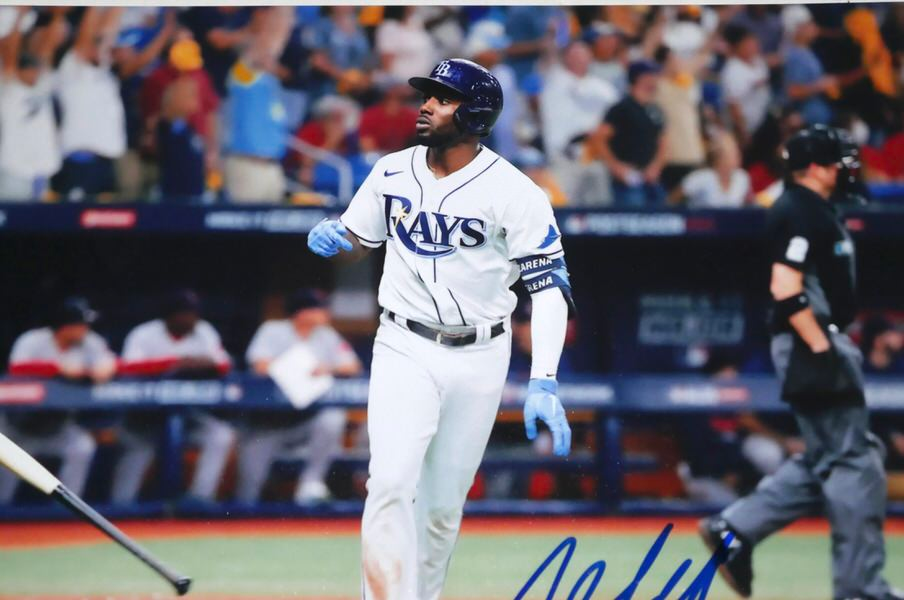 Randy Arozarena Tampa Bay Rays Signed Bat Flip 8 x 10 Photo - Beckett Witnessed