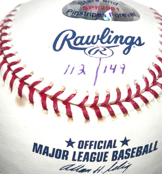 Ron Guidry Signed Rawlings New York Yankees 100th Anniversary Logo Baseball (Limited Edition #112/149) - JSA Authenticated