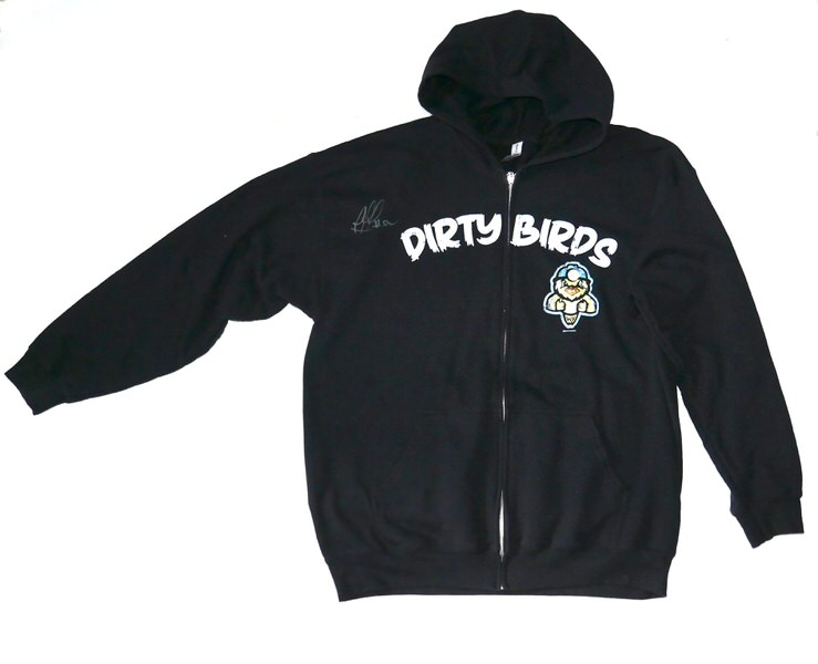 Rusber Estrada Team Issued & Signed Official Charleston Dirty Birds Full-Zip XL Hooded Sweatshirt