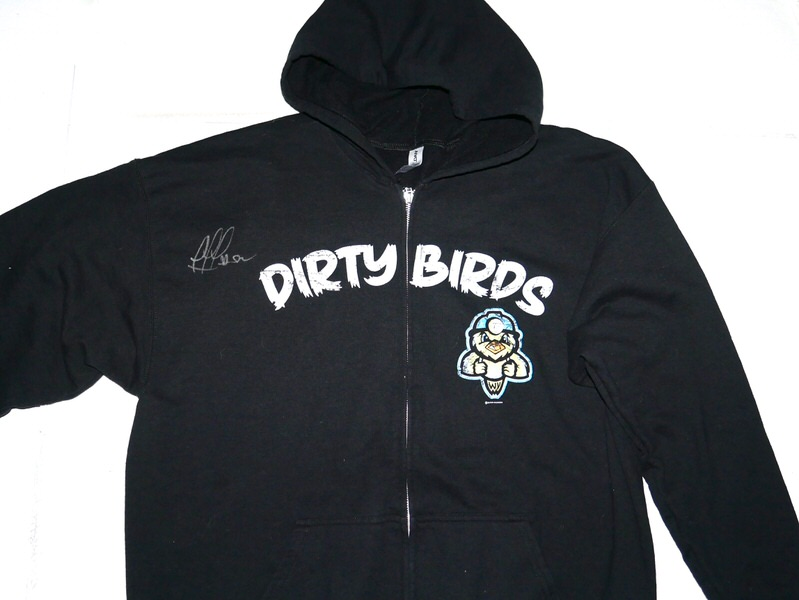 Rusber Estrada Team Issued & Signed Official Charleston Dirty Birds Full-Zip XL Hooded Sweatshirt