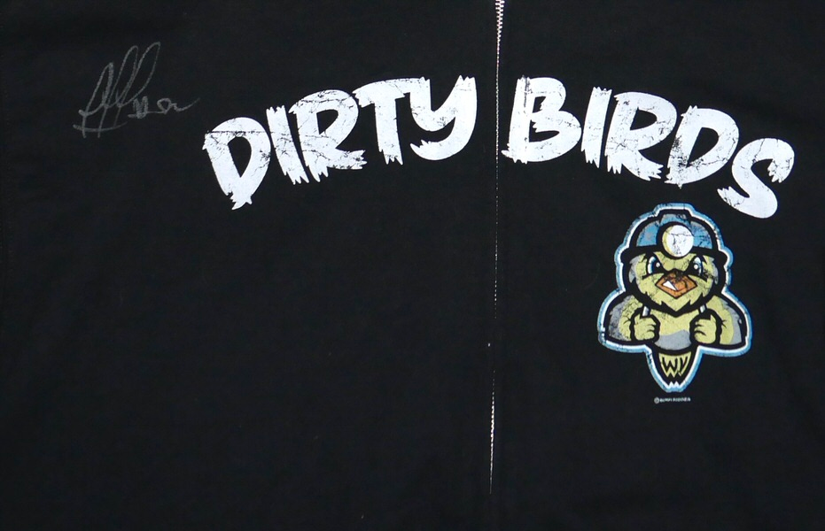 Rusber Estrada Team Issued & Signed Official Charleston Dirty Birds Full-Zip XL Hooded Sweatshirt
