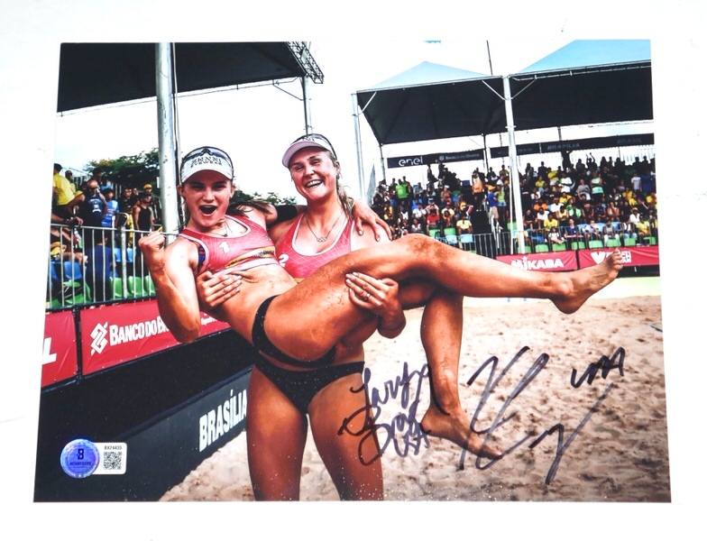 Taryn Kloth Kristen Nuss Signed 8x10 Photo Inscribed USA Beach Volleyball Autograph Beckett