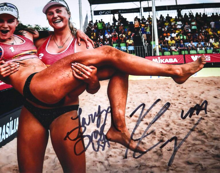 Taryn Kloth Kristen Nuss Signed 8x10 Photo Inscribed USA Beach Volleyball Autograph Beckett