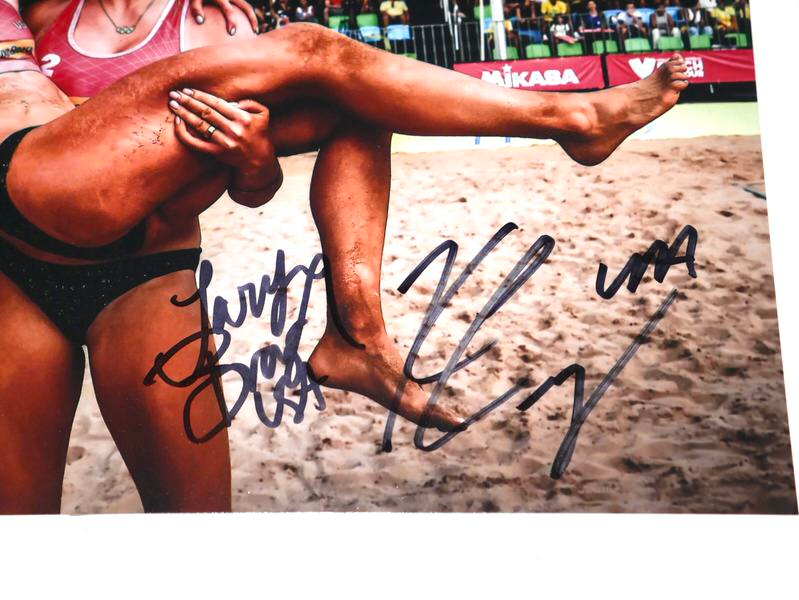 Taryn Kloth Kristen Nuss Signed 8x10 Photo Inscribed USA Beach Volleyball Autograph Beckett