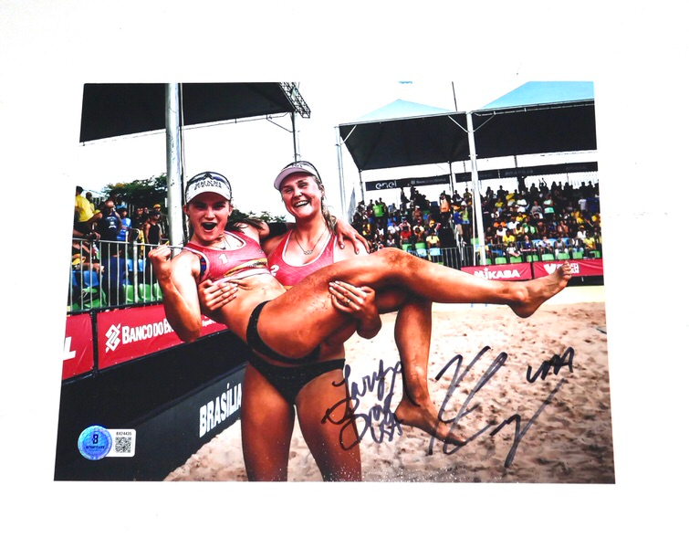 Taryn Kloth Kristen Nuss Signed 8x10 Photo Inscribed USA Beach Volleyball Autograph Beckett