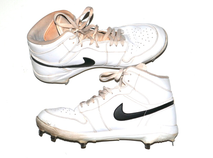 Tyler Tolve 2026 Columbus Clingstones #20 Game Worn & Signed White & Black Air Jordan Cleats