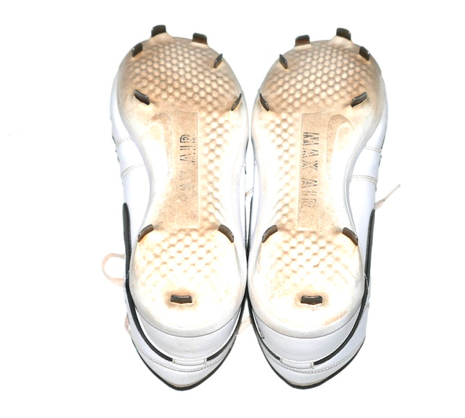 Tyler Tolve 2026 Columbus Clingstones #20 Game Worn & Signed White & Black Air Jordan Cleats