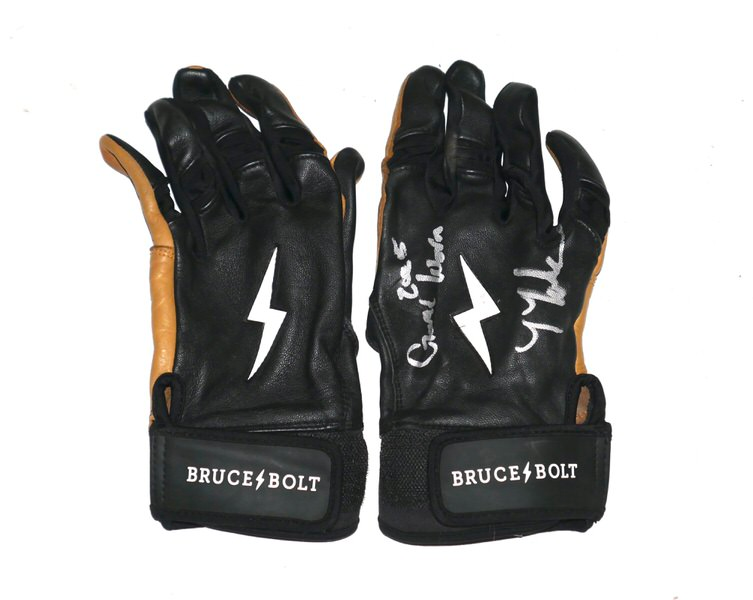 Tyler Tolve Rome Emperors Game Worn & Signed Bruce Bolt Batting Gloves