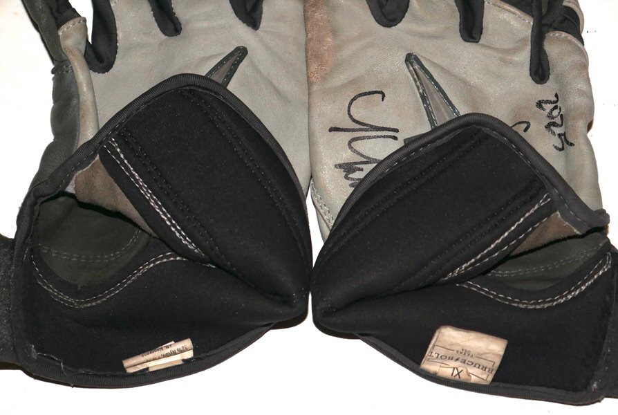 Tyler Tolve Rome Emperors Game Worn & Signed Grey Bruce Bolt Batting Gloves