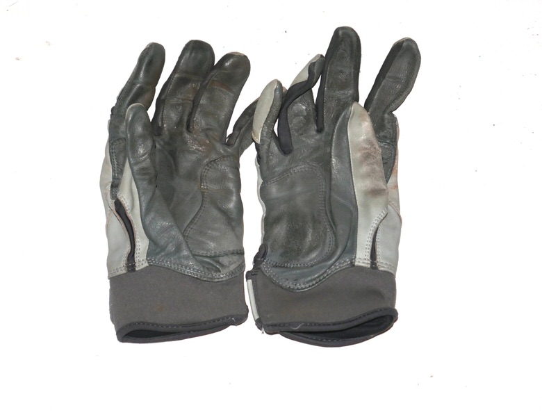 Tyler Tolve Rome Emperors Game Worn & Signed Grey Bruce Bolt Batting Gloves
