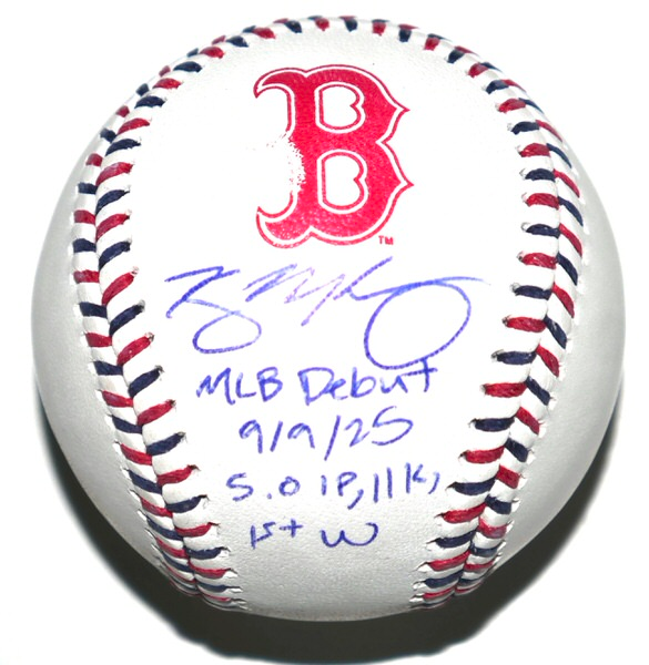Connelly Early Signed LE OML Boston Red Sox Logo Baseball Inscribed MLB Debut 9 9 25 5.0 IP, 11K, 1st W MLB & Fanatics