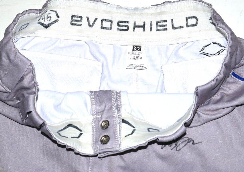Indigo Diaz 2026 Amarillo Sod Poodles Game Worn & Signed Gray & Blue Evoshield Pants