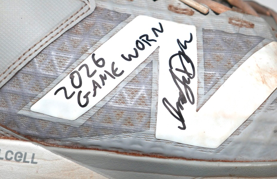 Indigo Diaz 2026 Amarillo Sod Poodles Game Worn & Signed Grey & White New Balance FuelCell Cleats