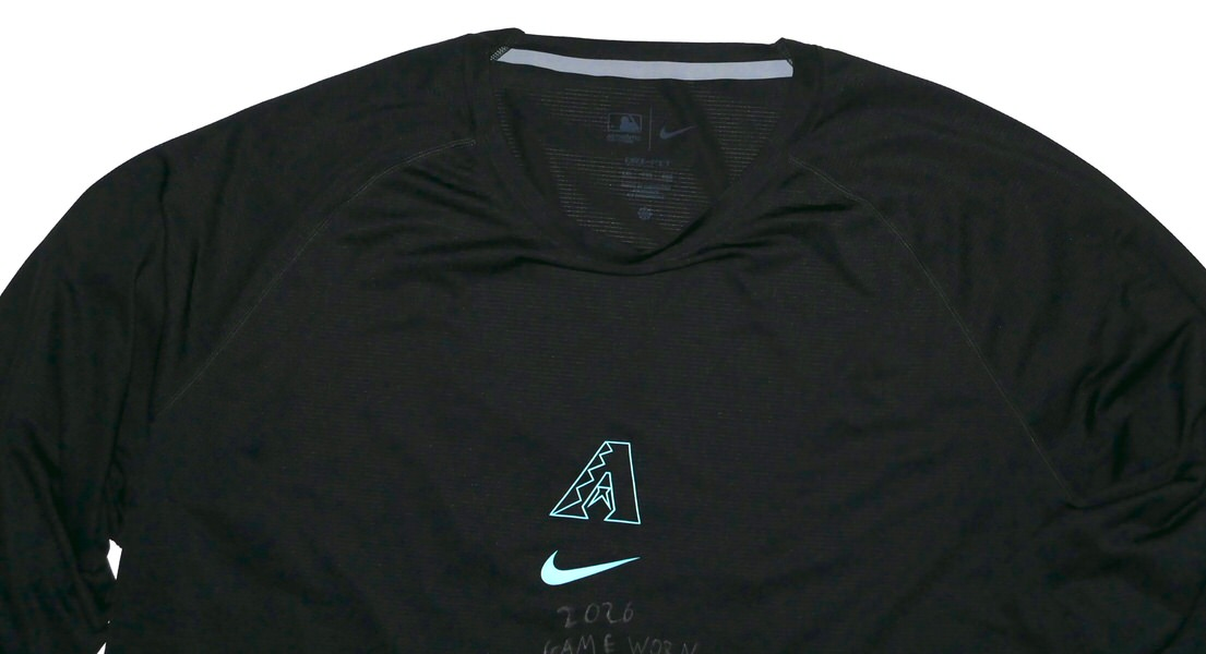 Indigo Diaz 2026 Game Worn & Signed Official Arizona Diamondbacks Long Sleeve Nike Dri-Fit XXL Shirt