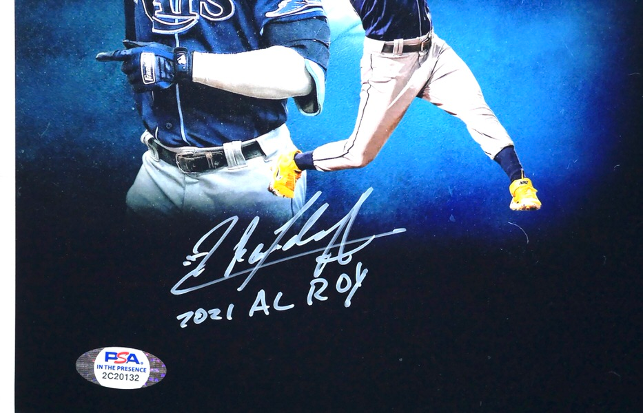 Randy Arozarena & Jonathan India Signed Rookie of the Year 11x14 Photo With 2021 AL ROY & 2021 NL ROY Inscriptions (PSA)