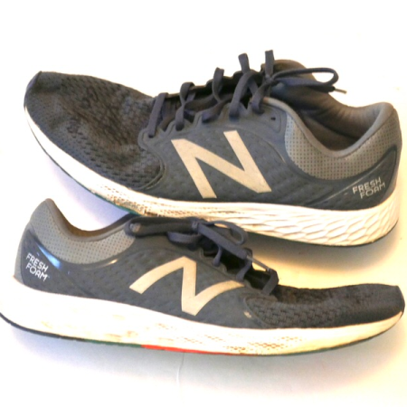 Rusber Estrada Rome Braves Training Worn & Signed Grey & Silver New Balance Fresh Foam Shoes