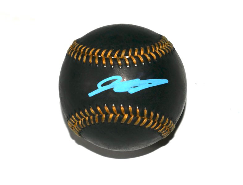 Sebastian Walcott Texas Rangers Signed Rawlings Official Black Leather Major League Baseball - Beckett Witnessed