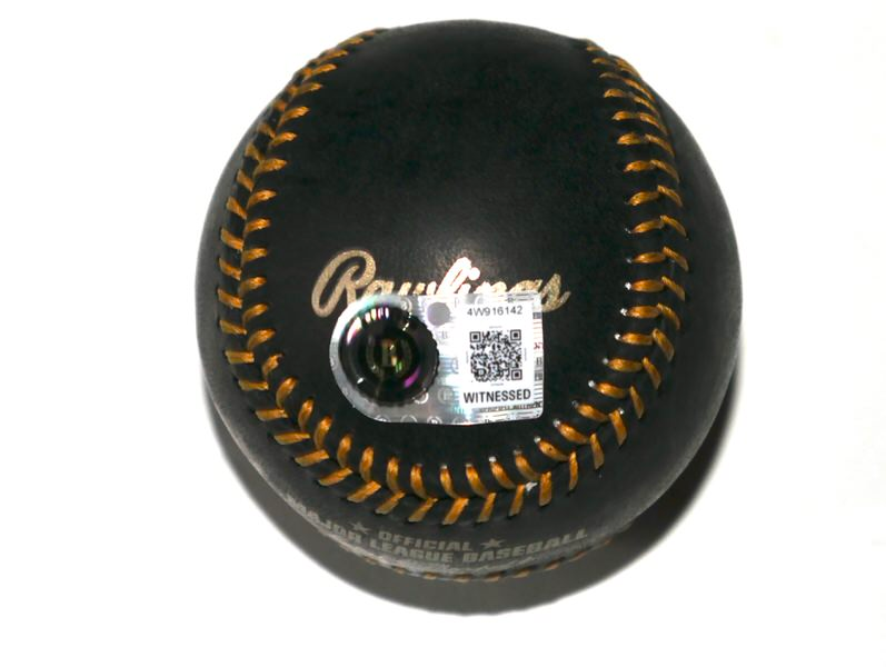 Sebastian Walcott Texas Rangers Signed Rawlings Official Black Leather Major League Baseball - Beckett Witnessed