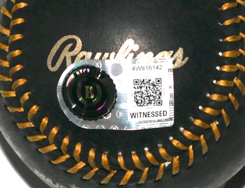 Sebastian Walcott Texas Rangers Signed Rawlings Official Black Leather Major League Baseball - Beckett Witnessed