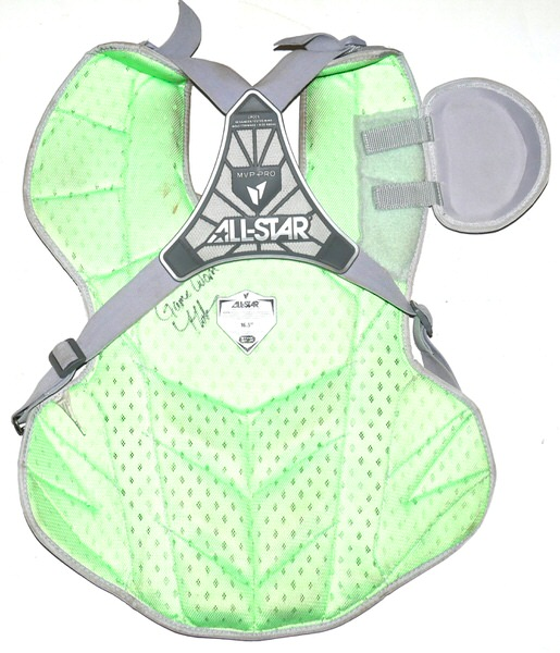 Tyler Tolve 2026 Columbus Clingstones Game Worn & Signed Grey All-Star MVP Pro Chest Protector