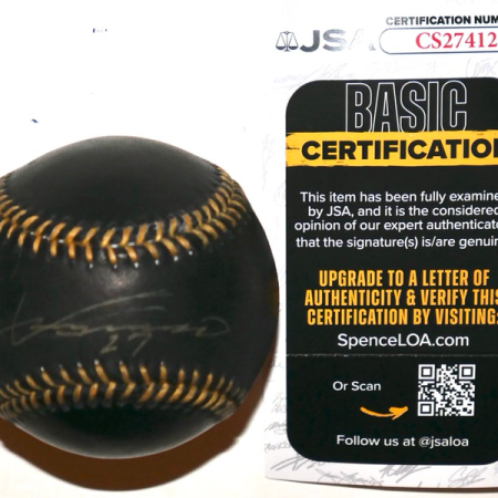 Vladimir Guerrero Sr. Signed Black MLB Baseball | Angels | JSA
