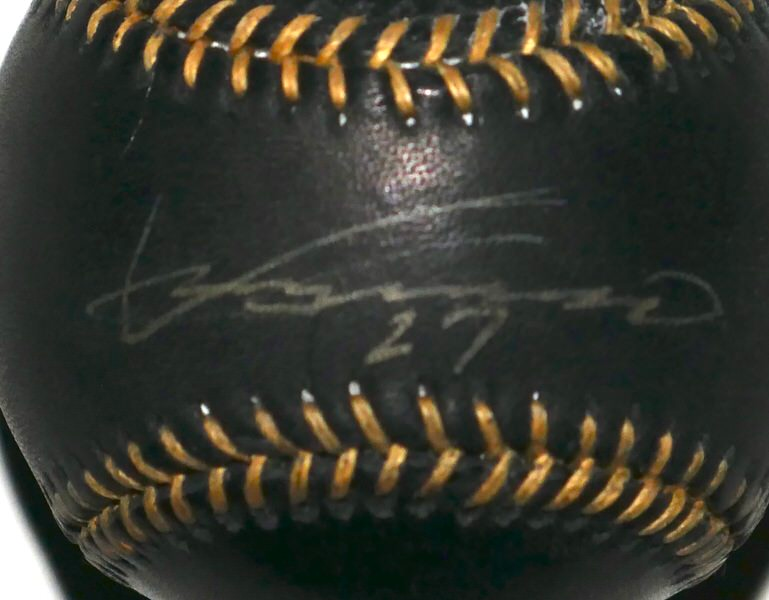 Vladimir Guerrero Sr. Los Angeles Angels Signed Rawlings OML Black Leather Baseball | JSA Authenticated