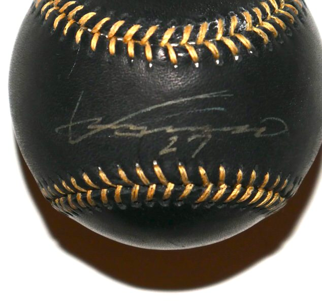 Vladimir Guerrero Sr. Los Angeles Angels Signed Rawlings OML Black Leather Baseball | JSA Authenticated