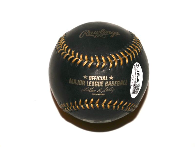 Vladimir Guerrero Sr. Los Angeles Angels Signed Rawlings OML Black Leather Baseball | JSA Authenticated
