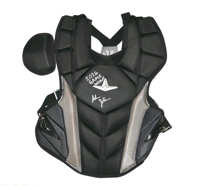 Adam Zebrowski 2026 Gwinnett Stripers Game Worn & Signed Black & Grey All-Star MVP Pro Chest Protector