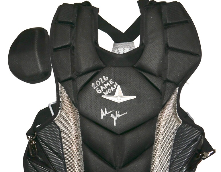 Adam Zebrowski 2026 Gwinnett Stripers Game Worn & Signed Black & Grey All-Star MVP Pro Chest Protector