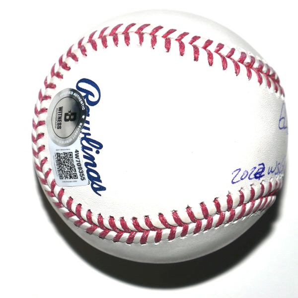 Cristian Javier Houston Astros Signed OML Baseball with “2022 WS Game 4 No Hitter” Inscription – Beckett Witnessed