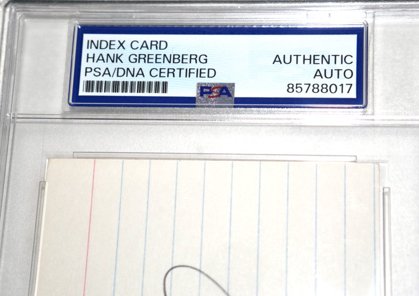 Hank Greenberg Detroit Tigers Signed 3x5 Index Card – Autographed MLB Memorabilia (PSA DNA Encapsulated)
