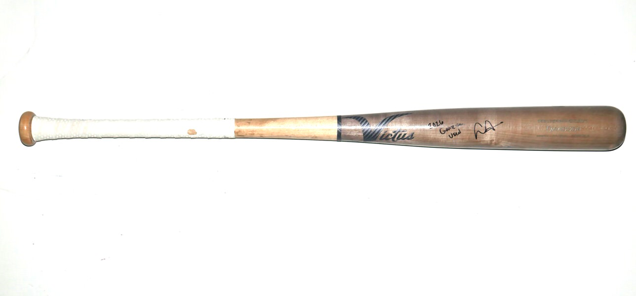 Logan Davidson 2026 Durham Bulls Game Used & Signed Victus Baseball Bat - CRACKED