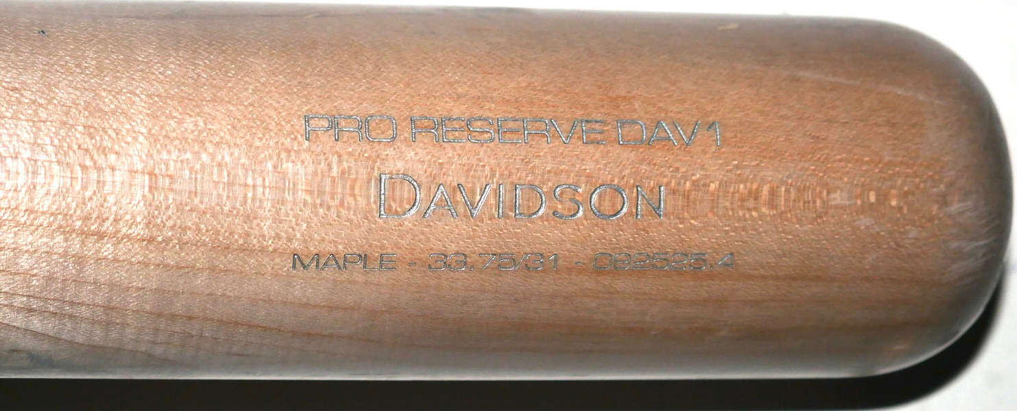 Logan Davidson 2026 Durham Bulls Game Used & Signed Victus Baseball Bat - CRACKED