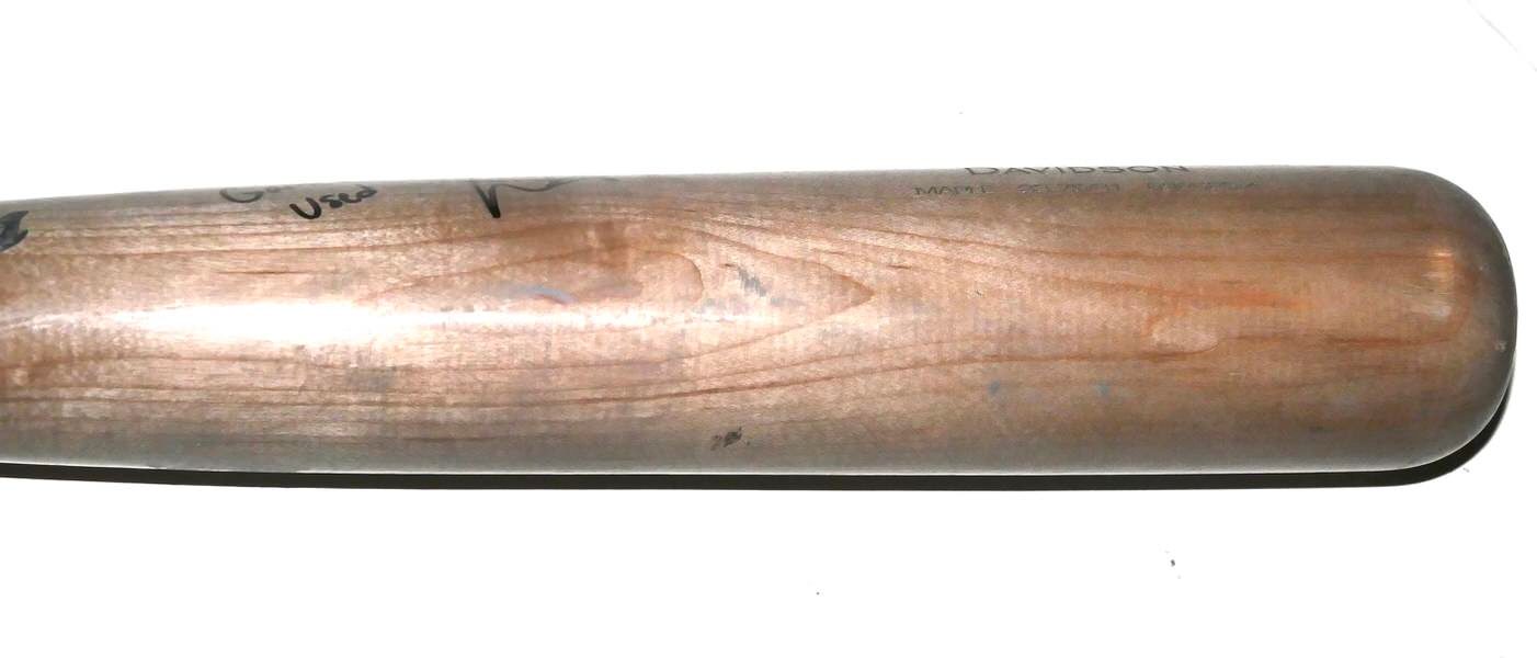 Logan Davidson 2026 Durham Bulls Game Used & Signed Victus Baseball Bat - CRACKED