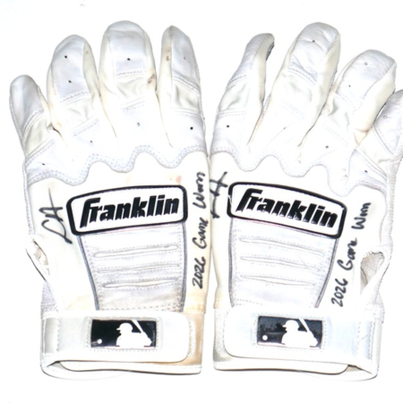 Logan Davidson Signed Game Worn Durham Bulls 2026 Franklin Batting Gloves