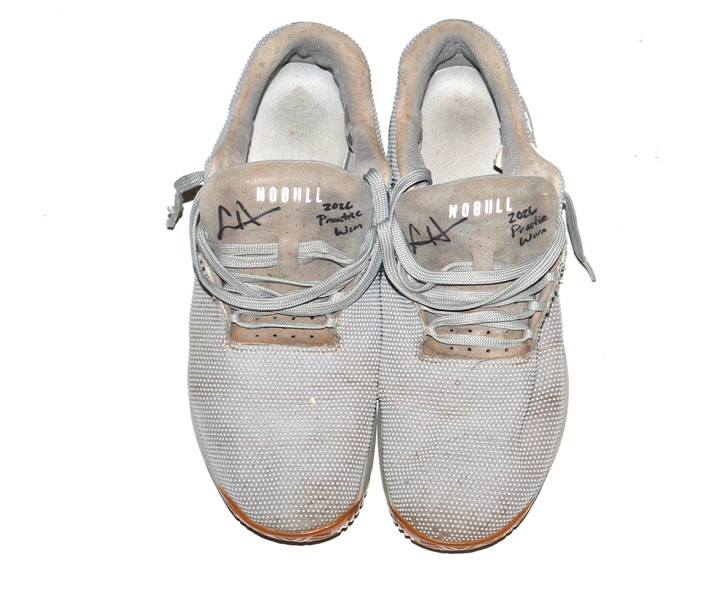 Logan Davidson 2026 Tampa Bay Rays Practice Worn & Signed Grey NOBULL Shoes