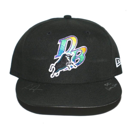 Logan Davidson Game Worn & Signed Official Durham Bulls New Era Rays Theme Night 59FIFTY Fitted Hat