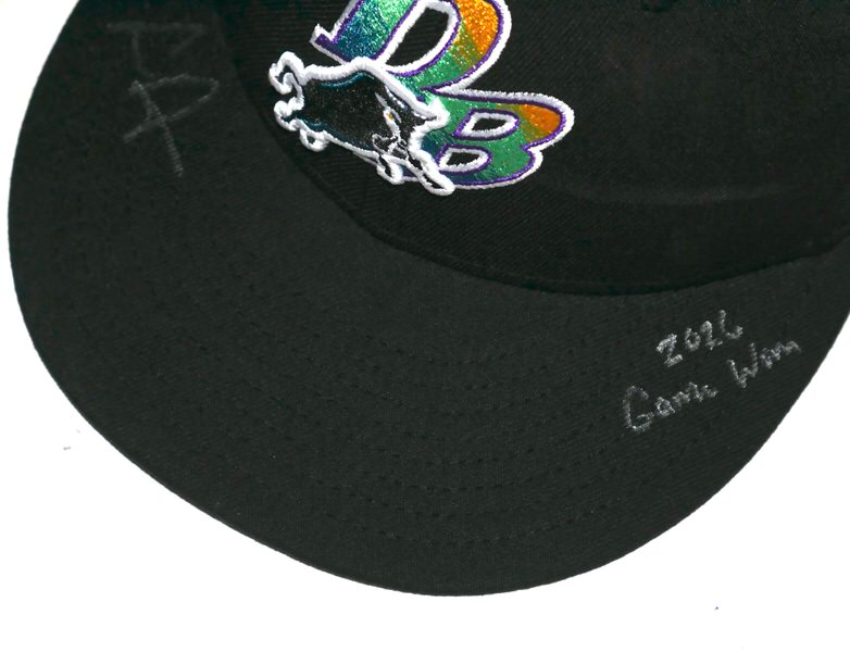 Logan Davidson Game Worn & Signed Official Durham Bulls New Era Rays Theme Night 59FIFTY Fitted Hat