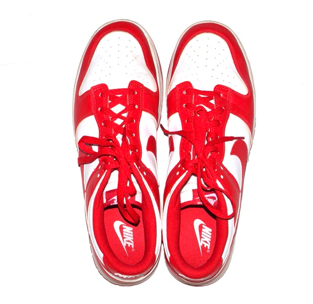 Logan O'Hoppe Los Angeles Angels #14 Training Worn & Signed White & Red Nike Shoes