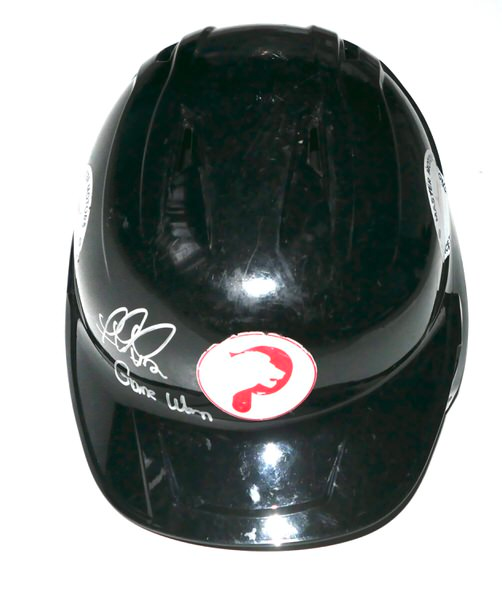 Rusber Estrada Game Worn & Signed Official Black Leones de Ponce Batting Helmet