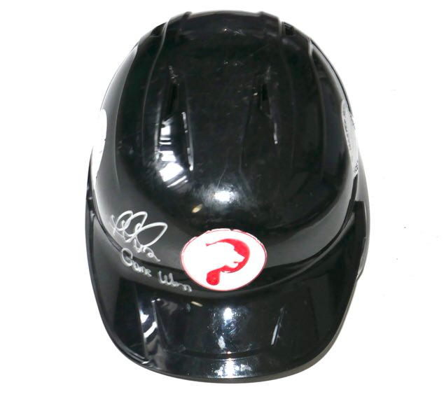 Rusber Estrada Game Worn & Signed Official Black Leones de Ponce Batting Helmet