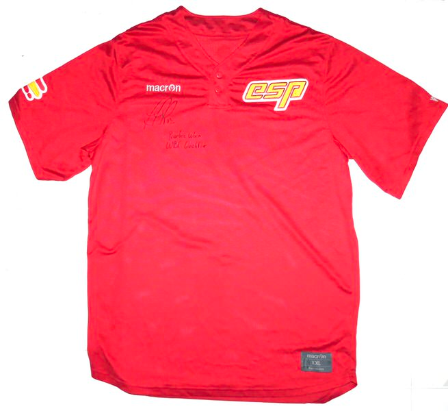 Rusber Estrada Player Issued & Signed Official Team Spain WBC #38 Pullover - Worn In Batting Practice for World Baseball Classic Qualifiers!