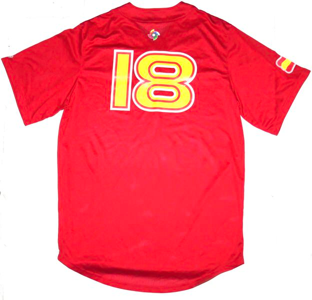 Rusber Estrada Player Issued & Signed Official Team Spain WBC #18 Pullover - Worn In Batting Practice for World Baseball Classic Qualifiers!