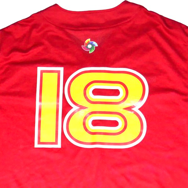 Rusber Estrada Player Issued & Signed Official Team Spain WBC #18 Pullover - Worn In Batting Practice for World Baseball Classic Qualifiers!