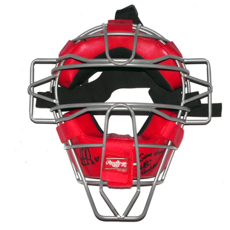Rusber Estrada Team Spain Game Worn & Signed Rawlings Catcher's Facemask - Worn for World Baseball Classic Qualifiers!