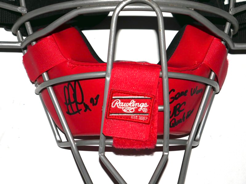 Rusber Estrada Team Spain Game Worn & Signed Rawlings Catcher's Facemask - Worn for World Baseball Classic Qualifiers!